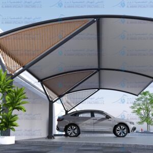 car parking shade outside villa in dubai